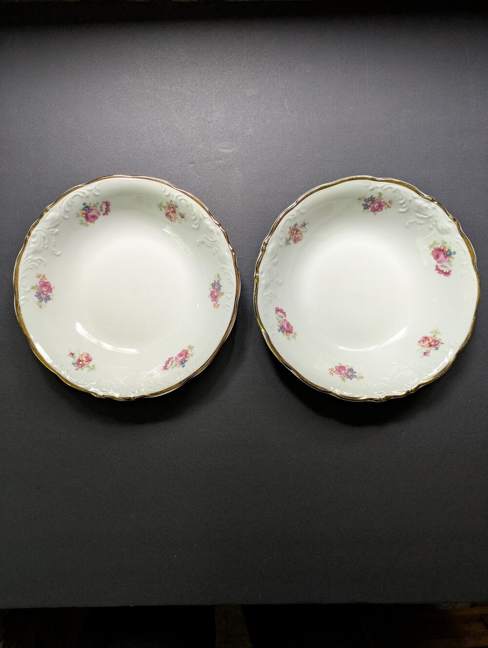 2 Vintage Soup Bowls Wawel Poland Pretty Floral Porcelain Dishes Cottagecore